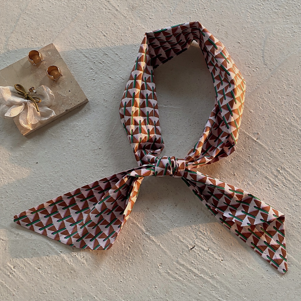 Parsimonous ยาว 100% ผ้าพันคอผ้าฝ้าย 4.1x45.3 นิ้วสายคล้องกระเป๋าผู้หญิงแฟชั่น Hairband 10.5x115 ซม.