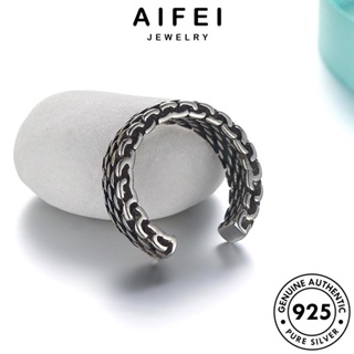 AIFEI JEWELRY เครื่องประดับ แท้ เกาหลี 925 แหวน Silver ตาข่ายย้อนยุค ต้นฉบับ เครื่องประดับ เงิน แฟชั่น ผู้หญิง R288