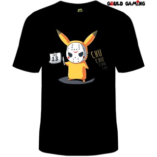 เสื้อยืดแขนสั้นFriday The 13Th Adult Horror Pikachu Pokemon Halloween Mens T-Shirt Christmas Gift o0giS-5XL