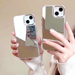 เคสโทรศัพท์โปร่งใสพร้อมปุ่มเงินกระจกรับรูปสำหรับ Iphone 11 12 13 14 Pro Max Xr Xs Max X Xs 13 Pro Max 12 Pro Max