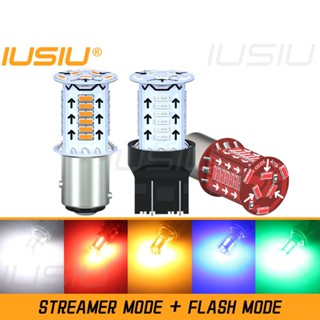 Iusiu ไฟเบรก ไฟสัญญาณสีแดง 1157 LED 7443 T20 W21 5W P21 5W BAY15D 4014 30SMD สําหรับรถจักรยานยนต์