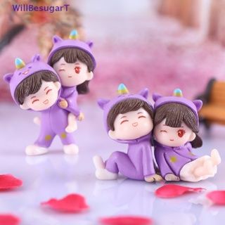 [WillBesugarT] ฟิกเกอร์คู่รัก พลาสติก ขนาดเล็ก สําหรับตกแต่งสวน DIY