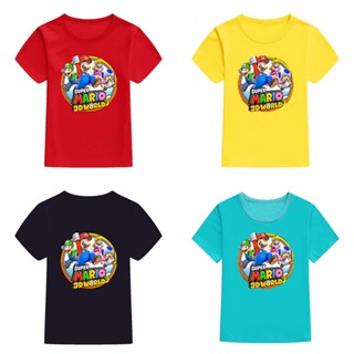 เสื้อยืดแขนสั้นลําลอง ทรงหลวม พิมพ์ลาย Mingyuan Super Mario 3 มิติ สําหรับผู้ชาย และผู้หญิง