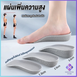 Mahathai แผ่นเพิ่มความสูง แผ่นเสริมส้นเท้า (1คู่) 1.5-3.5 cm.  Heightening insole