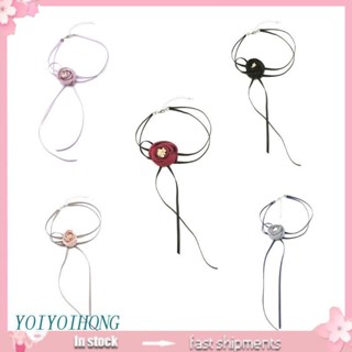 Yoioi สร้อยคอโชคเกอร์ ผ้ากํามะหยี่ ลายดอกไม้ สีดํา เซ็กซี่ สําหรับผู้หญิง เจ้าสาว