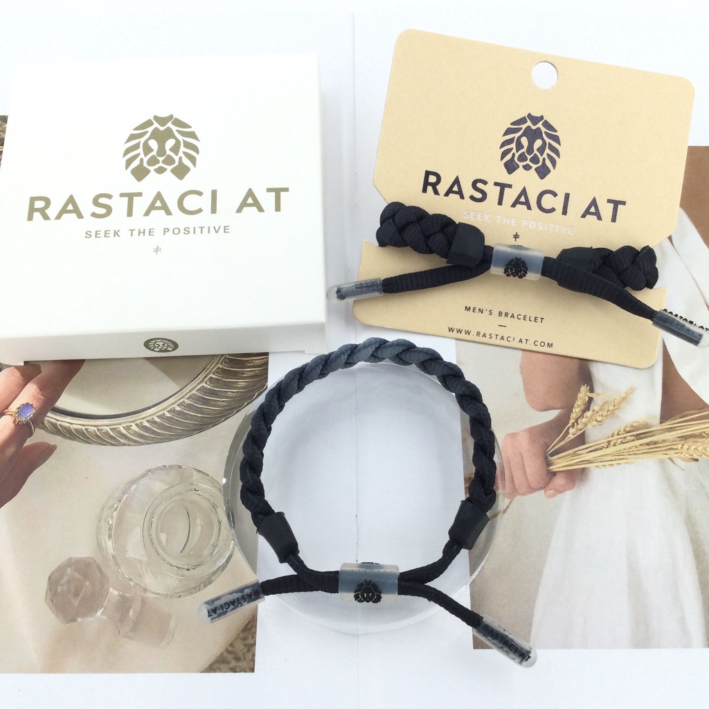 RASTAClAT  สีดําและสีเทาไล่ระดับสี EAUALS สร้อยข้อมือถักด้วยกล่องของขวัญพรีเมี่ยมมุมมองชุดที่มีคุณภาพสูงซิลิโคนเข็มกลัดออกแบบพรีเมี่ยมพิเศษ