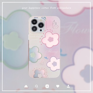 เคสป้องกันโทรศัพท์มือถือ ลายผีเสื้อ ดอกไม้ สองด้าน สําหรับ iPhone 11 14 Plus 12 13 Pro Max