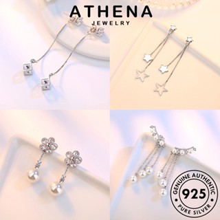 ATHENA JEWELRY ห่วง ต้นฉบับ Silver ผู้หญิง เครื่องประดับ ต่างหู เงิน ตุ้มหู แท้ เครื่องประดับ เกาหลี เพชร ไข่มุก 925 หนีบ มอยส์ซาไนท์ แฟชั่น M028