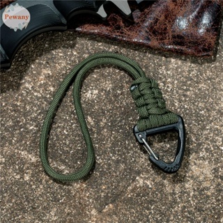 PEWANY Survival Backpack Lanyard Self-Defense Keychain Paracord High Strength Triangle Buckle Outdoor Tools Camping Hiking Parachute Cord Emergency Key Ring