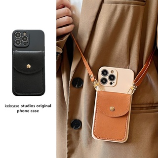 Fashion Simply insert card pack Phone Case for Samsung Galaxy S23 Ultra S22 Plus S21 S20 Fe S23+ S22+ S21+ S20+ S10+ S10 Lite S9 S8 J7 J5 Pro J4 J6 Plus Holder with Lanyard Cover