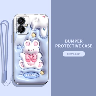 เคสโทรศัพท์มือถือ ทรงสี่เหลี่ยม ป้องกันกล้อง ลายการ์ตูนน่ารัก 3D หรูหรา สําหรับ Tecno Spark 9T 7T 7 Spark 7 Pro KF6 KF6j