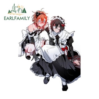 Earlfamily สติกเกอร์กันแดด ป้องกันรอยขีดข่วน ลาย Bungou Stray Dogs ขนาด 13 ซม. x 9.8 ซม. สําหรับตกแต่งรถยนต์ รถจักรยานยนต์ เซิร์ฟบอร์ด