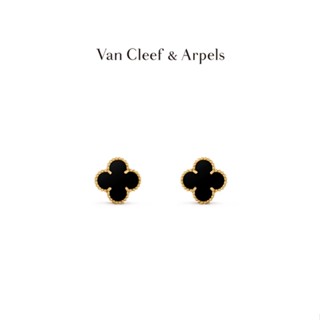 [พร้อมส่ง] Vca/van Cleef &amp; Arpels Alhambra ต่างหู รูปใบไม้สี่แฉก สีเหลือง K สีทอง