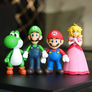 ของเล่นฟิกเกอร์ Super Mario Bros Mario Luigi Lassiter Series Pvc ขนาด 10 ซม. 3 ชิ้น ต่อชุด