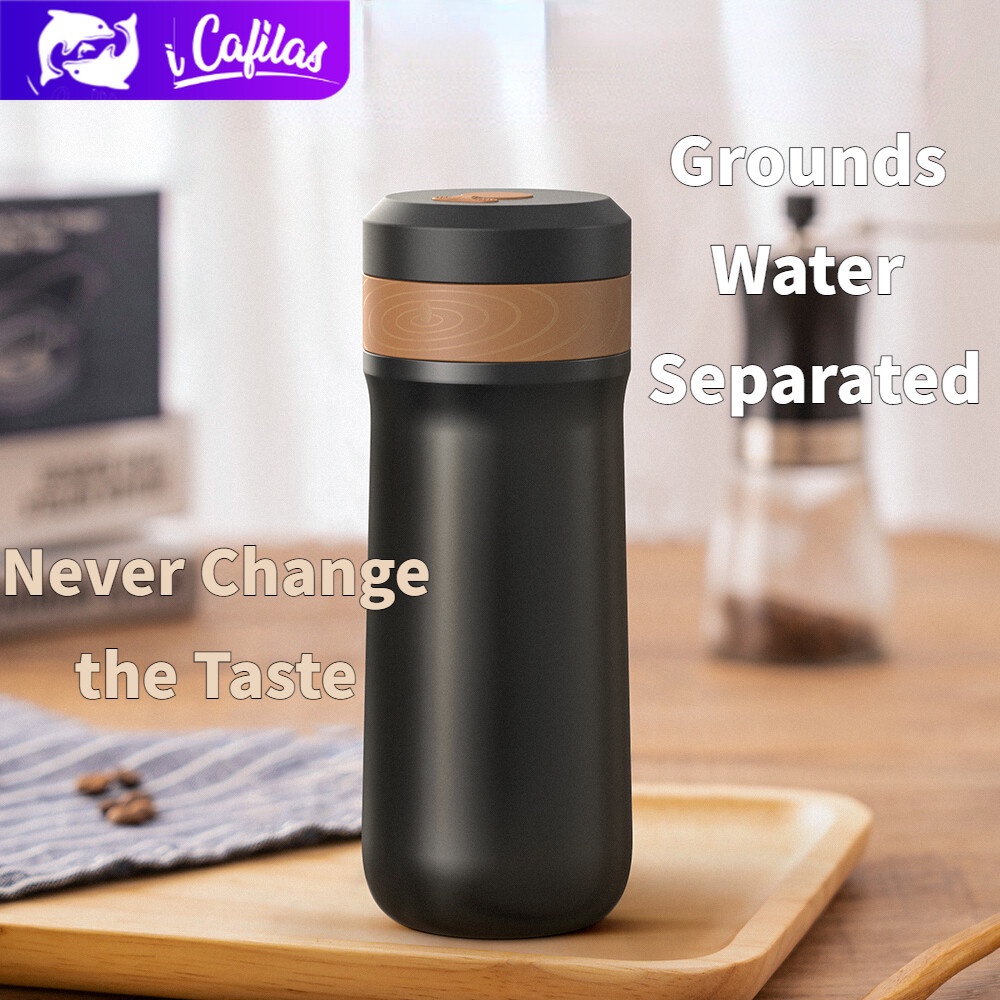 i Cafilas[FK11] เครื่องชงกาแฟ French Press แบบพกพาพร้อมตัวกรองที่ไม่ซ้ํากันสูญญากาศฉนวนแก้วกาแฟเดินทาง & เครื่องชงชา