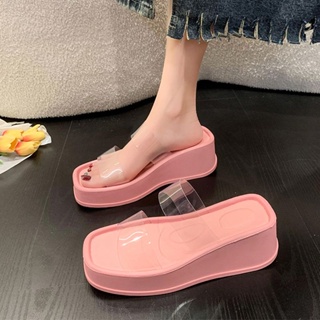 รองเท้าแตะก้นหนา🌷รองเท้าส้นตึก✨สูง6.5cm size35-40💕 พื้นหนา👍👍 ซูเปอร์อ่อนนุ่ม!!👣🌰​​รองเท้าโรมัน รองเท้าชายหาด