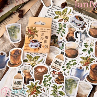 LANFY 46pcs/pack Label Life Stationery Sticker Stickers DIY Album Journal Diary Retro Decoration Decal/Multicolor