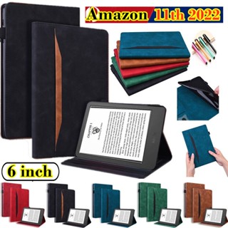 เคสหนัง ฝาพับ กันกระแทก พร้อมช่องใส่บัตร สําหรับ Amazon Kindle 11th Generation 2022 6 นิ้ว