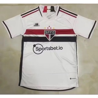 Fans * 2324 Sao Paulo Home เสื้อเชิ้ตลําลอง AAA เหมาะกับการเล่นฟุตบอล ไซซ์ S-2XL