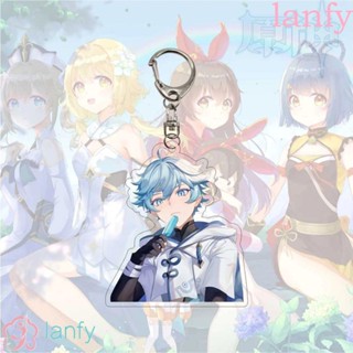 Lanfy พวงกุญแจจี้การ์ตูนอนิเมะ Genshin Impact Bag Charm อะคริลิคสําหรับพวงกุญแจรถยนต์