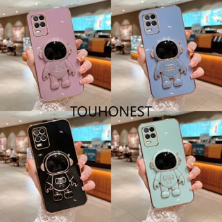 เคส Oppo A54 เคส Oppo A74 A56 เคส Oppo A78 A58 เคส Oppo A58X A95 Case Oppo A53 A55 Casing Oppo A7 A5S Case Oppo A12 A15 Case Oppo A15S A35 Case Luxury Cute Silicone 3D Astronaut Stand Phone Cover Case โทรศัพท์มือถือ ซิลิโคน ลายนักบินอวกาศ น่ารัก