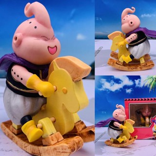 โมเดลตุ๊กตา Dragon Ball Trojan Buu Fat Magic Man Buu Rocking Horse ขนาด 11 ซม. สําหรับตกแต่งบ้าน