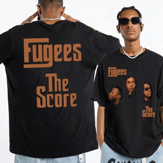 sadasเสื้อครอปสายฝอ วงฮิปฮอปยุค 90 The Fugees คะแนนเสื้อยืดสําหรับผู้หญิงฤดูร้อน Oversize แฟชั่นอัลบั้มเพลงพิมพ์แขนสั้นเ