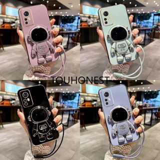 เคส Xiaomi 12 Lite เคส Xiaomi 12S เคส Xiaomi 12X Case Xiaomi 12T Pro Case Fashion Silicone Cute Cool Anime Astronaut Stand Phone Cover Cassing Case With Rope TG โทรศัพท์มือถือ ซิลิโคน ลายการ์ตูนนักบินอวกาศน่ารัก พร้อมสายคล้อง สําหรับ