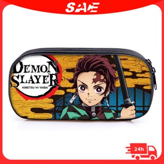 กระเป๋าดินสอ เครื่องเขียน ลาย Demon Slayer สําหรับเด็กนักเรียนประถม