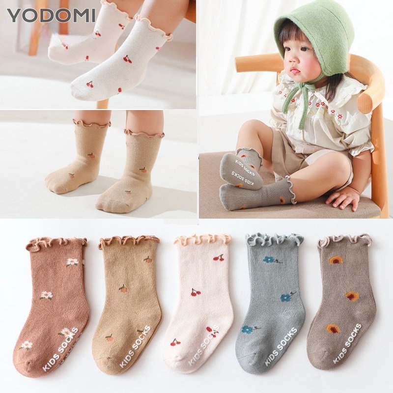 ถุงเท้าผ้าฝ้าย กันลื่น สําหรับเด็ก 0-5 ปี 0657