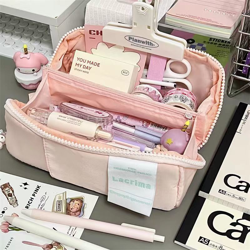 [LC] กระเป๋าดินสอความจุขนาดใหญ่มีซิปกันน้ำสไตล์เกาหลีคุณภาพสูง