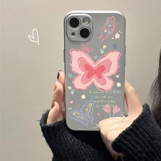 เคสโทรศัพท์ซิลิโคน TPU แบบนิ่ม ลายผีเสื้อ กันกระแทก สําหรับ IPhone 11 14 13 12 Pro Max XS XR X 8 7 6S Plus Mini