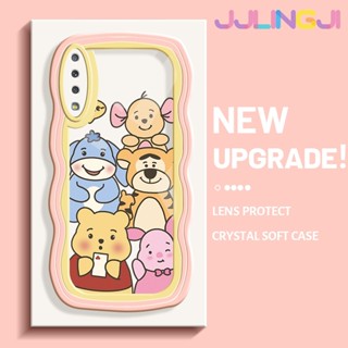 สําหรับ Samsung A7 2018 เคสการ์ตูน Happy Winnie ขอบสี นิ่ม ใส กันกระแทก เคสโทรศัพท์ สร้างสรรค์ ซิลิกาเจล เคสป้องกัน