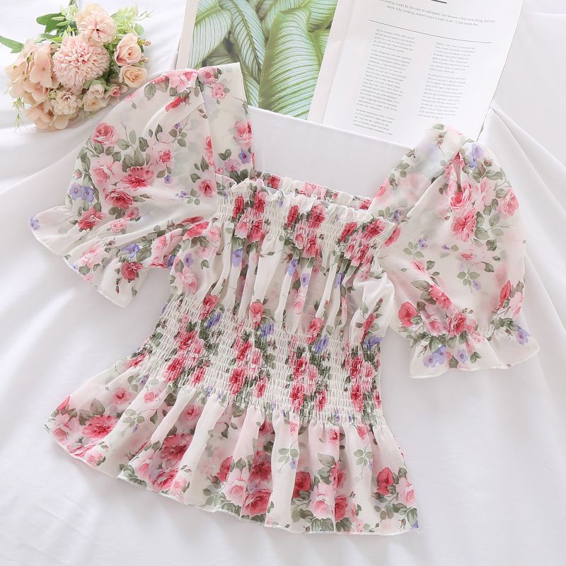 เสื้อเชิ้ตแขนสั้น ผ้าชีฟอง ทรงสลิมฟิต สไตล์ฝรั่งเศส แฟชั่นฤดูร้อน สําหรับผู้หญิง 2025