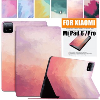 เคสโทรศัพท์มือถือหนัง PU ฝาพับอัจฉริยะ กันกระแทก พร้อมช่องใส่บัตร สําหรับ Xiaomi Mi Pad 6 Mi Pad 6 Pro 11 นิ้ว 2023