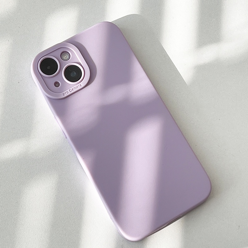 G.o.a.t เคสโทรศัพท์มือถือ กันกระแทก ป้องกันเลนส์กล้อง สีพื้น สําหรับ iPhone 11 14 13 12 Pro Max XR XS Max 8 7 Plus Phone Case
