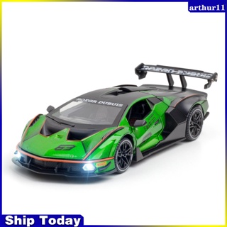 Arthur โมเดลรถยนต์จําลอง Lambo 1:24 พร้อมไฟดนตรี ของเล่นสําหรับเด็ก ของขวัญวันเกิด บ้าน