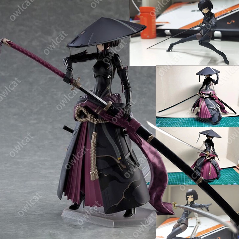 Figma #549 FALSLANDER Ronin Action Figure 15cm Samurai Girl with 3 Faces Female Japan Wandering Warr
