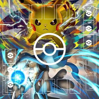 Pokemon Playmat แผ่นปูโต๊ะเกมการ์ดโปเกม่อน ptcg battle play pad ปิกาจู เสื่อเล่น