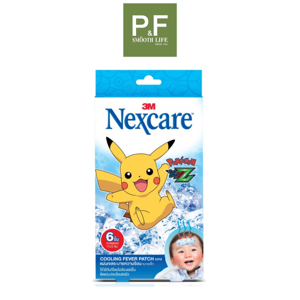 3M Nexcare Pokemon Cooling fever 6ชิ้น เน็กซ์แคร์ แผ่นเจลลดไข้ ระบายความร้อน