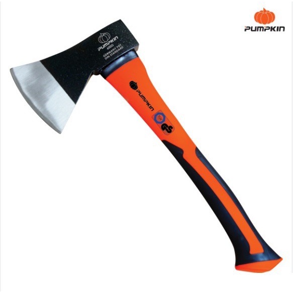 PUMPKIN ขวานด้ามไฟเบอร์ สีส้ม - ดำ Fiber Handle Ax ขนาด 600 700 800 กรัม ขวาน งานไม้ ตัดไม้ สับไม้ ตัดกิ่ง ตัดต้นไม้ ถูก