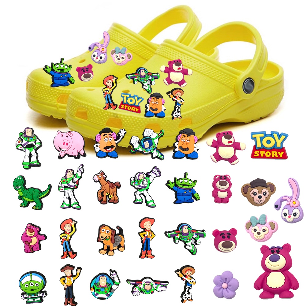 จี้การ์ตูน Toy Story Jibits ไดโนเสาร์ หมู จิบิตส์ เครื่องประดับ สําหรับผู้หญิง ตกแต่งรองเท้า Crocs Buzz Lightyear Jibbits