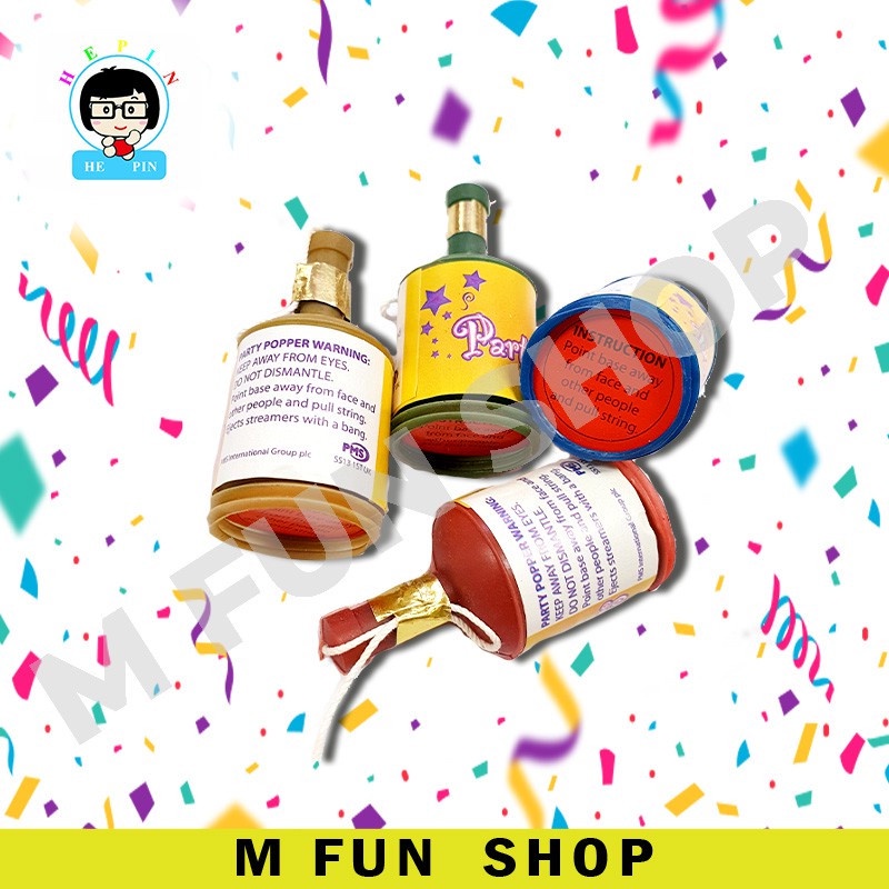 12 ชิ้น/เซ็ต Party Poppers คุณภาพสูงสีแชมเปญ Party Poppers แถบ