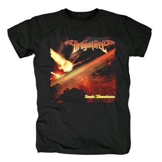 เสื้อยืด พิมพ์ลาย Dragonforce Sonic Firestorm Rock Band Power สําหรับผู้ชาย