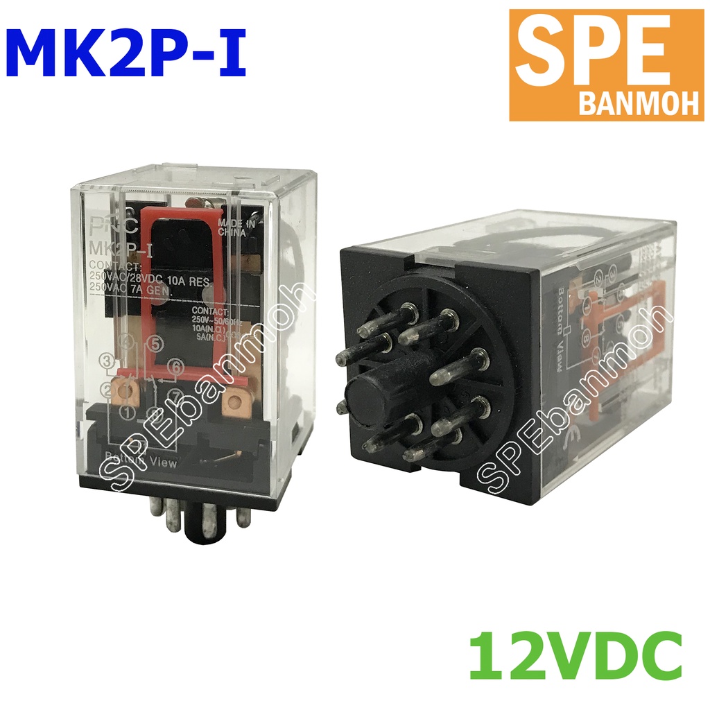 MK2P-I-12VDC รีเล์ย์ MK2P-I- (MK2P-I- Relay) 12VDC 10A 250VAC 10A 28VDC