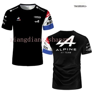 ใหม่ เสื้อยืดแขนสั้น พิมพ์ลายทีมแข่งรถ Alpine F1 ทรงหลวม ระบายอากาศ พลัสไซซ์ สําหรับผู้ชาย