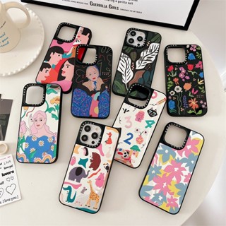Casetify เคสโทรศัพท์มือถือ TPU กันกระแทก ลายตัวอักษรสัตว์ มีกระจกด้านข้าง สําหรับ iPhone 14 Pro MAX 11 12 13 Pro MAX 14 Plus