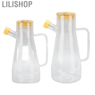 Lilishop Glass Vinegar Dispenser High Borosilicate Glass Oil Bottle Dustproof Stable Outflow for Restaurant