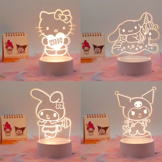 【SOAR Light】โคมไฟตั้งโต๊ะอะคริลิค ลายการ์ตูน Kuromi Melody Cinnamoroll 3D น่ารัก