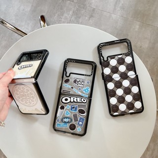 Oreo Casetify เคสโทรศัพท์ อะคริลิคแข็ง + กันกระแทก สีดํา สําหรับ Samsung Galaxy Z Flip 3 / 4